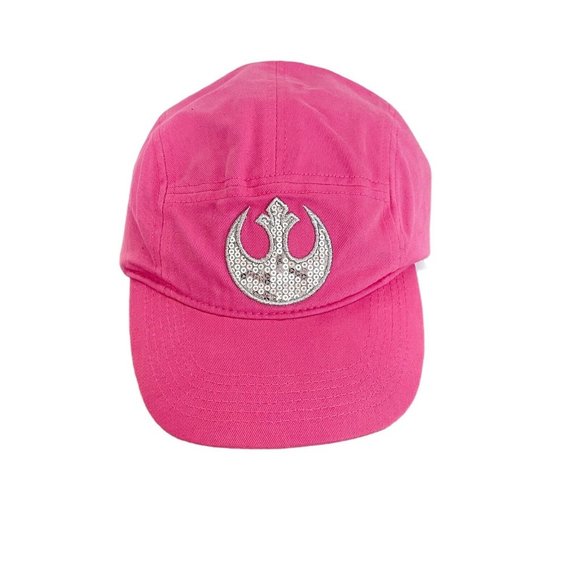 Disney Parks Star Wars Sequined Rebel Pink Baseball Cap Hat One Size NWT